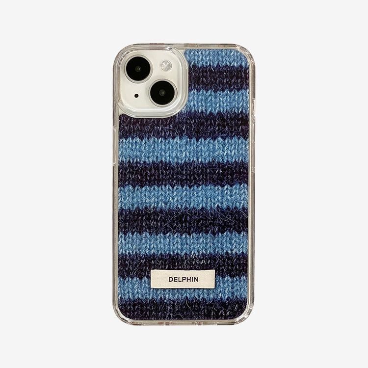 DELPHIN(デルフィン)の「ALPACA STRIPE HARD JELL CASE_ BLUE(Smartphone Accessories)」