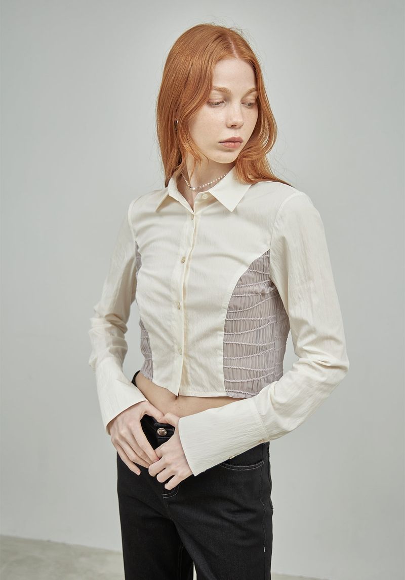WAVY CROPPED SHIRT