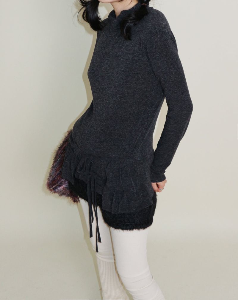 Yves Double Frill Layered Shea Turtleneck (Turtleneck)