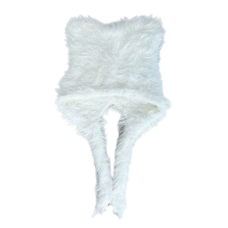 Meow Angora Cat's Tail Knit Beanie
