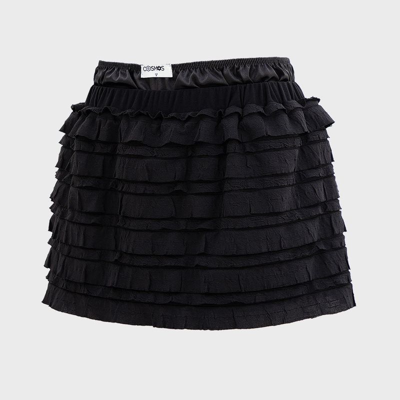 FRINGE SKIRT IN BLACK