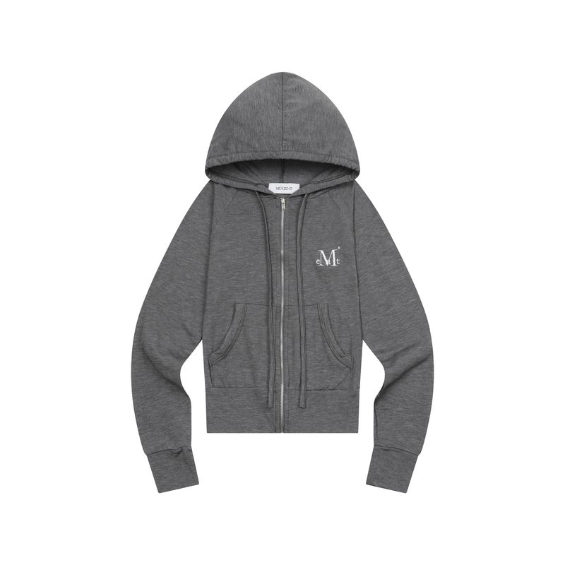 LIGHT UP CROP HOOD ZIP-UP (4Color)