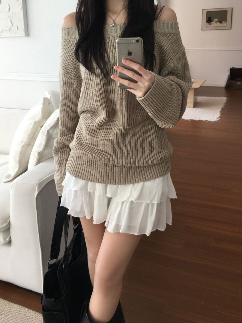 ネフオフショルダーニットウェア (3color)