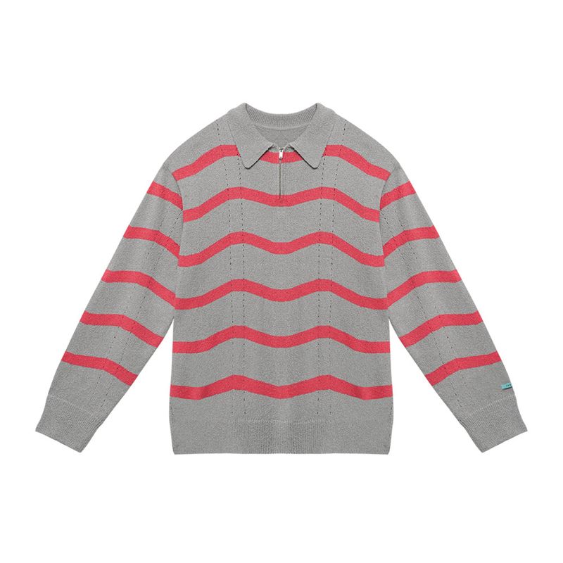 INSTANTFUNK（インスタントファンク）の「Striped half-zip boucle sweater（Tops）」