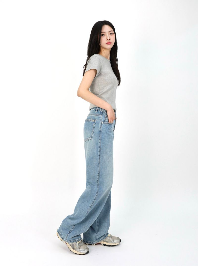 FRADE HEM SLIM WIDE DENIM code 26205