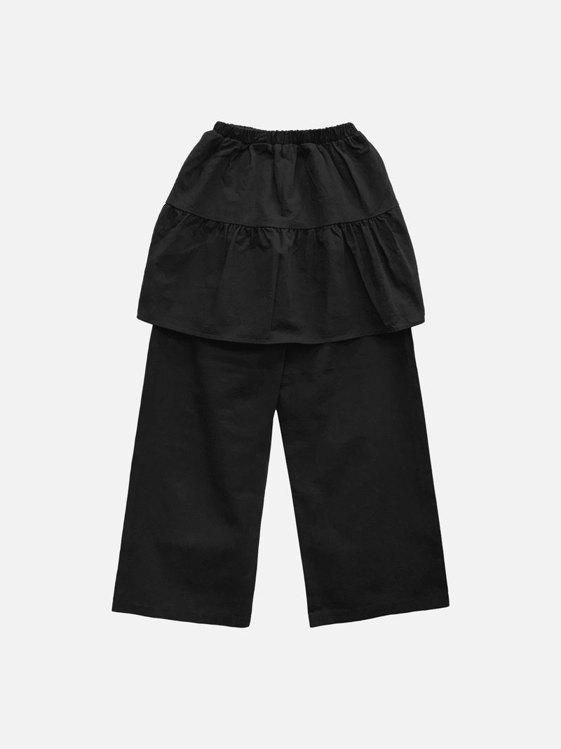 Pale Shirring Wide Skirt Pants (3c)