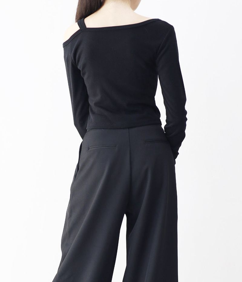 Lush Asymmetrical One-Shoulder Snap T-shirt