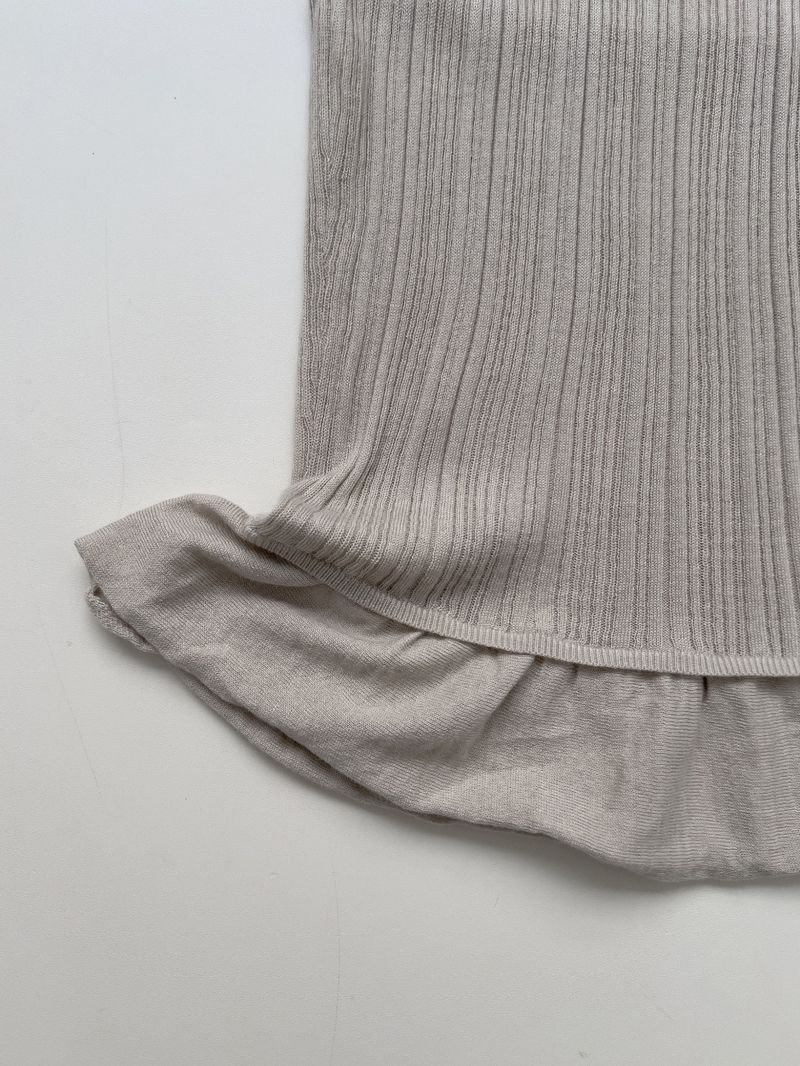 Frill halterneck knit bustier