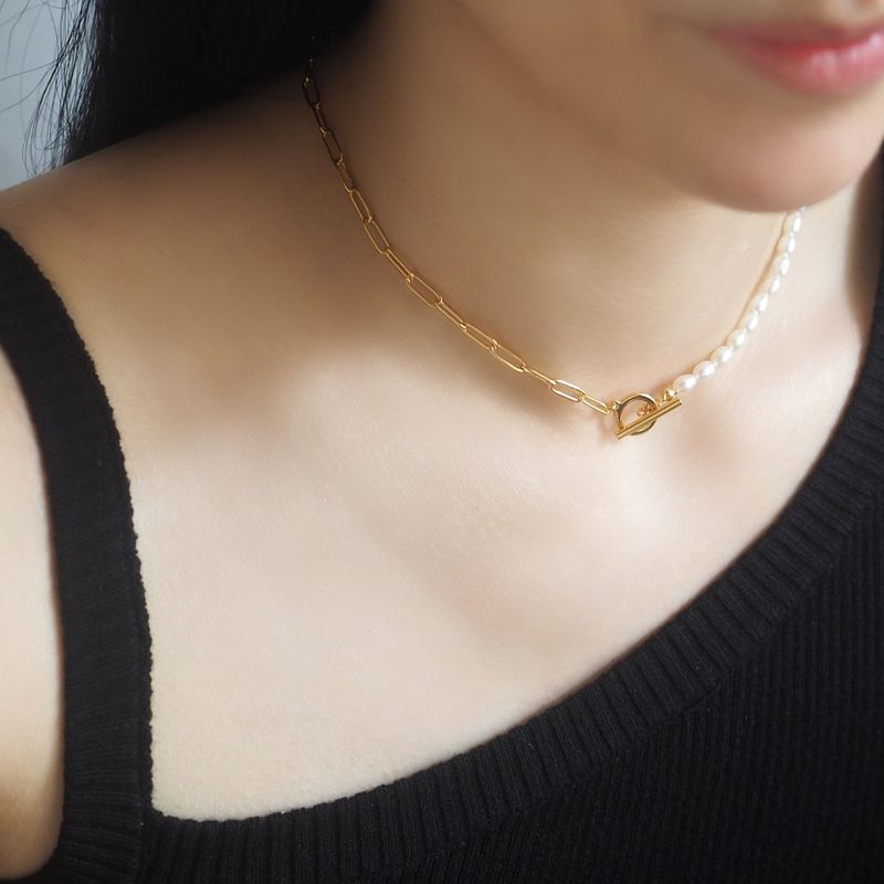 éclater（エクラテ）の「パールTバーゴールドトーンネックレス（アクセサリー）」