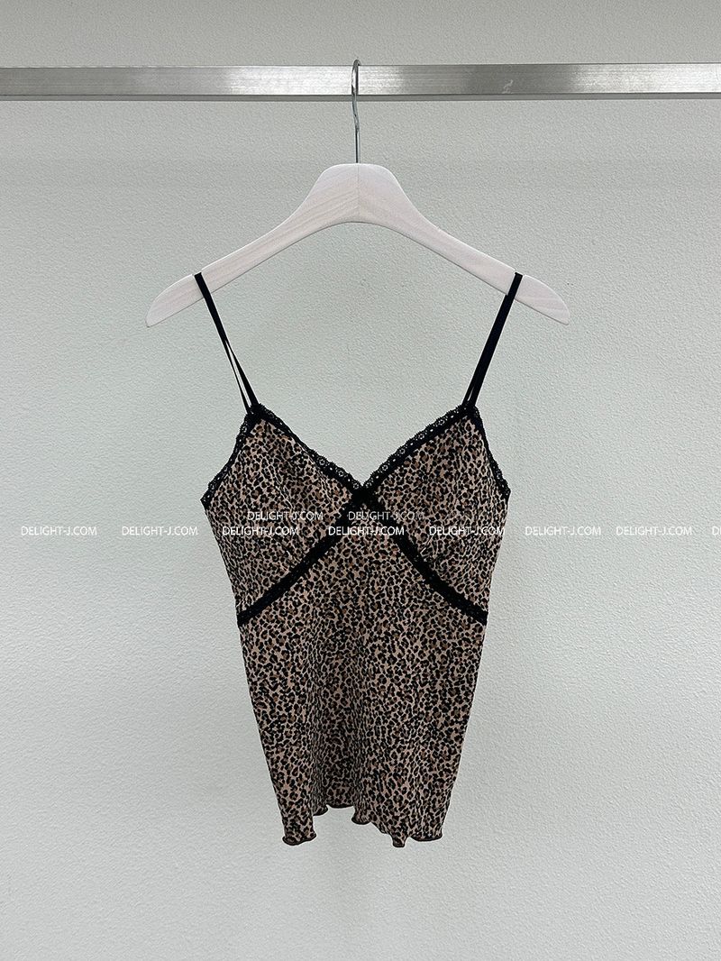 leopard lace bustier sleeveless