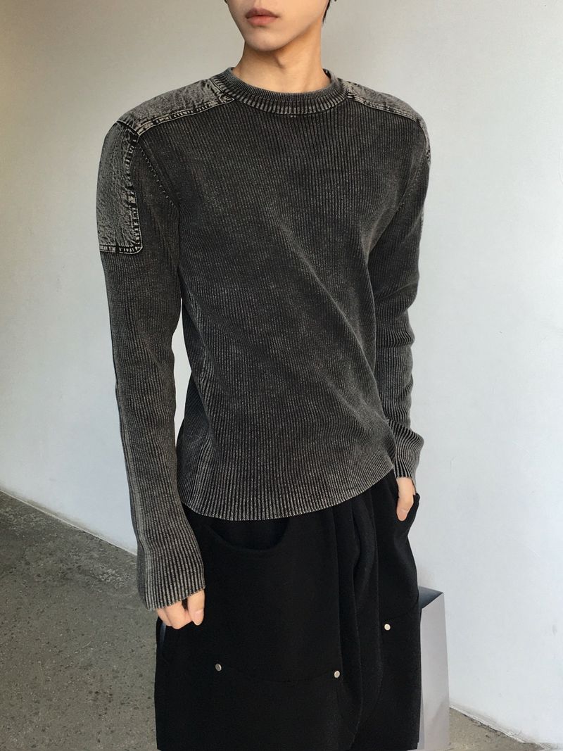 Finer Shoulder Panel Washed Long Sleeve 2C