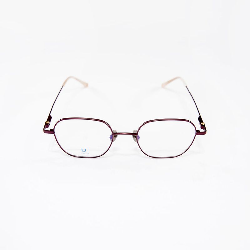 Knouun Square titanium glasses CODE. 103. C Brown