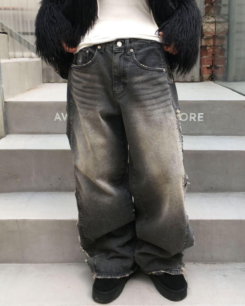 (Unisex) Camo denim pants
