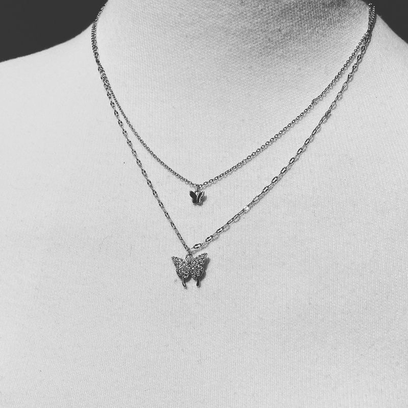 refrainfromspace(リフレインフロームスペース)の「butterfly layered necklace (925silver)(Accessories)」