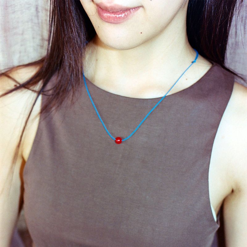 RED BALL ROPE NECKLACE
