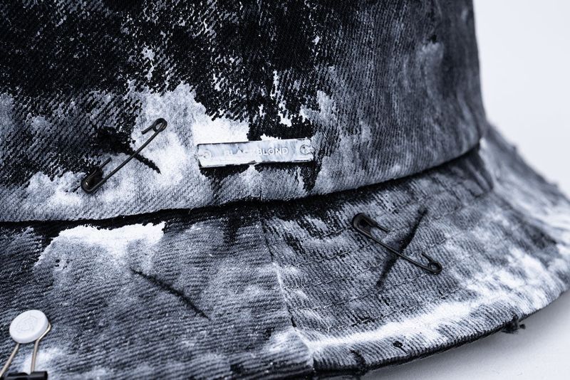 BBD Smoke Painted Custom Denim Bucket Hat (Black)
