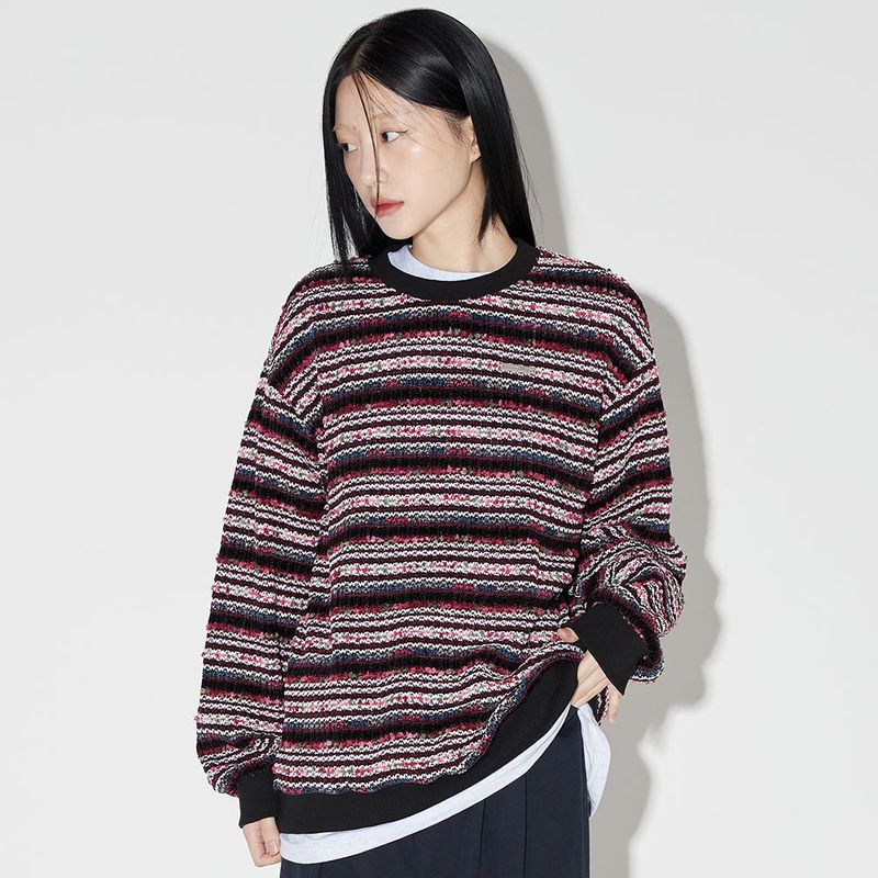 オーバーフィットニットロングスリーブ / Overfit Knit Long Sleeve	[PURPLE]
