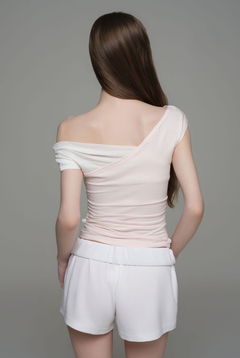 Soft blend layered top, Baby Pink