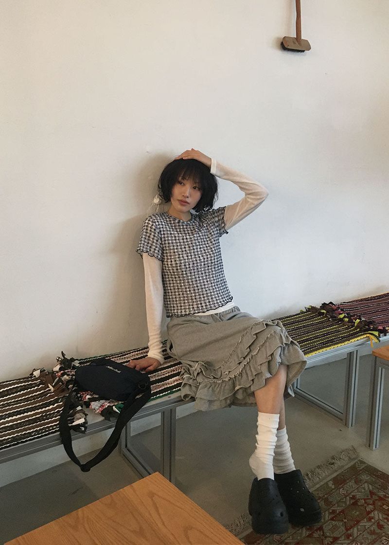 FRILL MIDI SKIRT