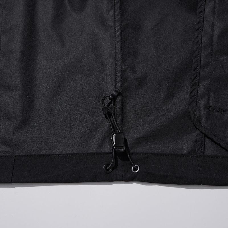 Poly Cotton Zip Shirts Jacket - BLACK