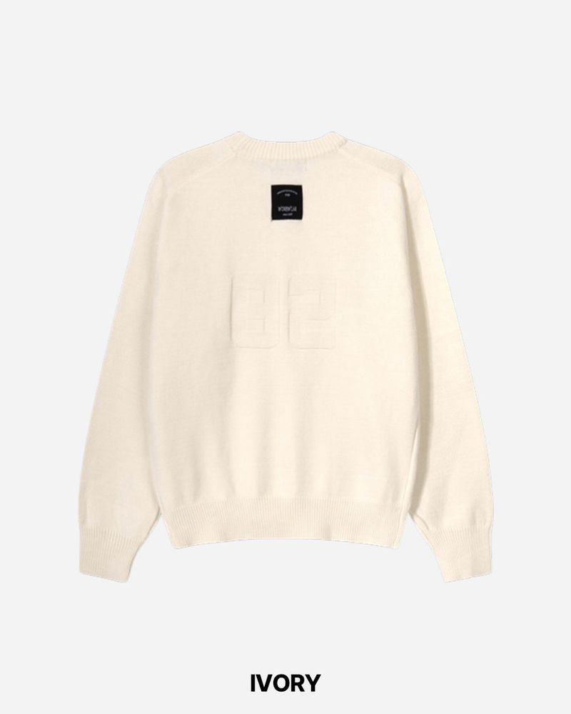 Number Patch Round Knit