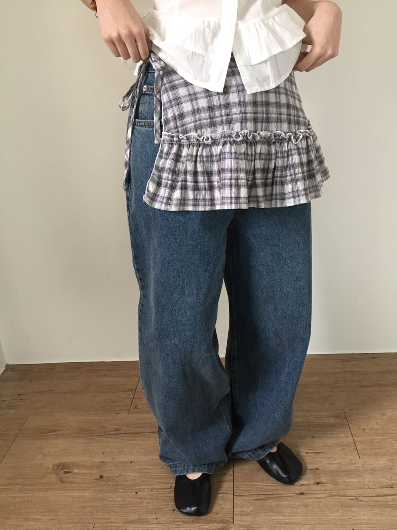 Plaid Layered Wrap Skirt (2color)