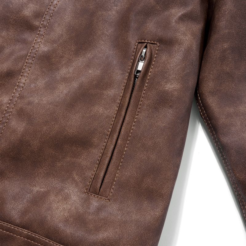 HADES BROWN WAX BIKER JACKET
