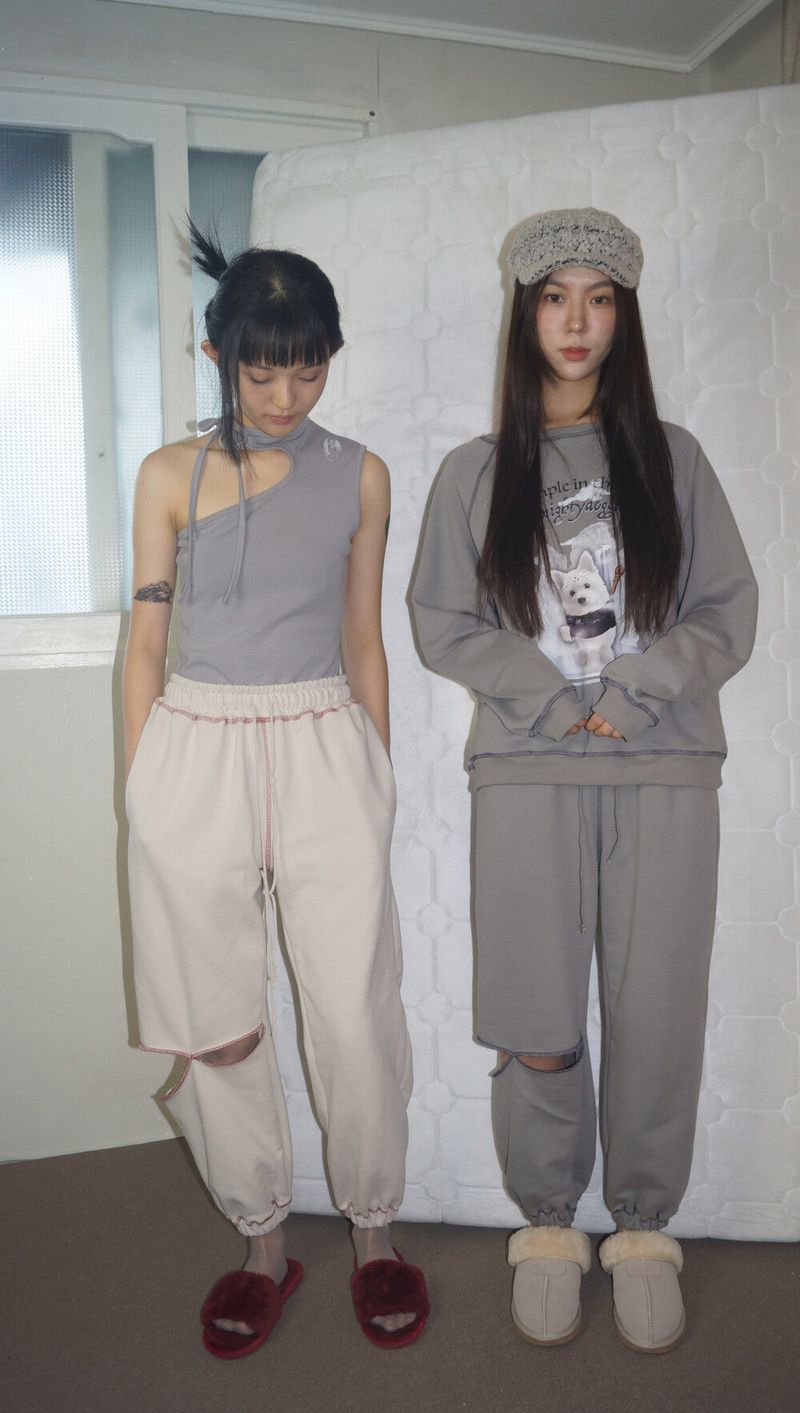 haku oriental sweat pants [warm gray]