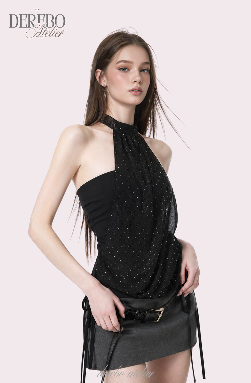 Shine halter chiffon blouse tube top