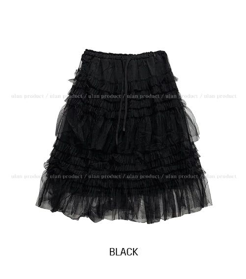 Rita Chiffon Frill Midi Skirt