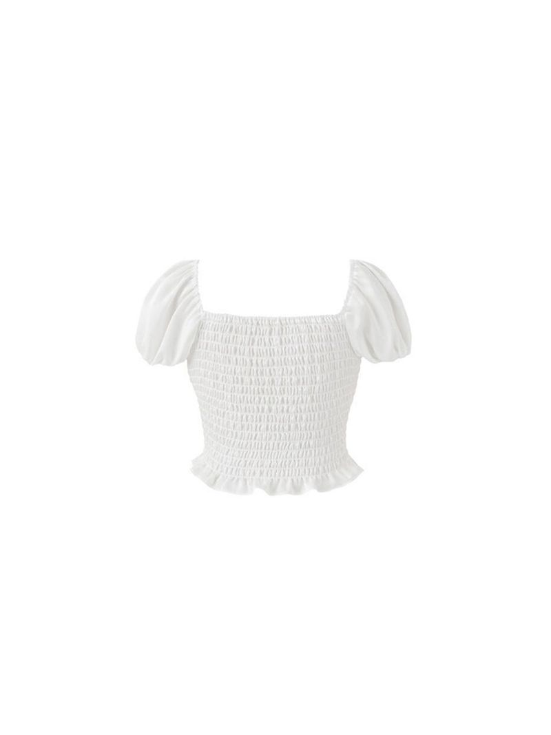 Corset crop blouse (white)