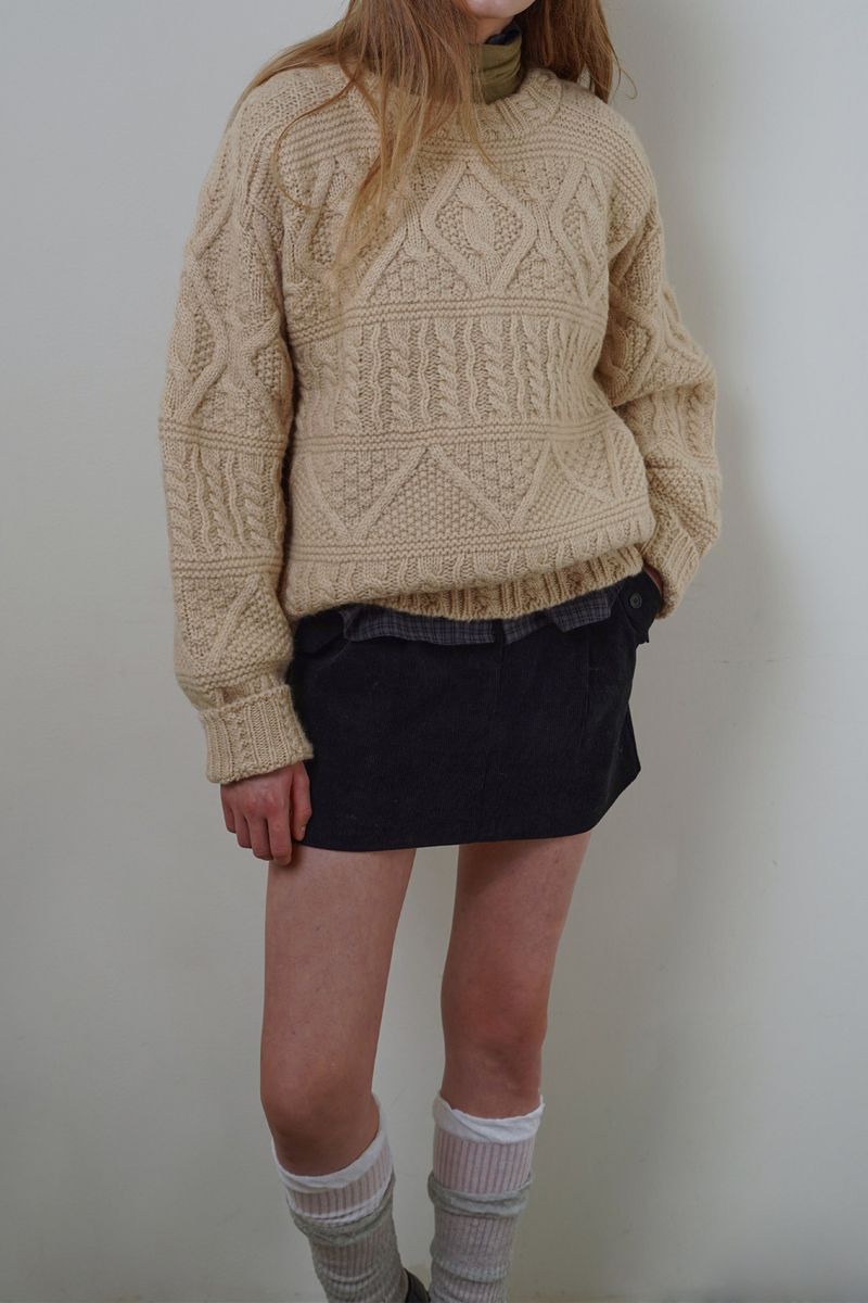 Carol cable knit_beige