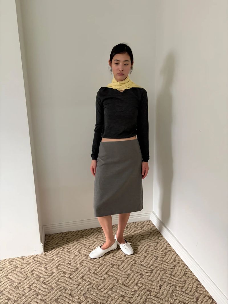 low rise midi skirt