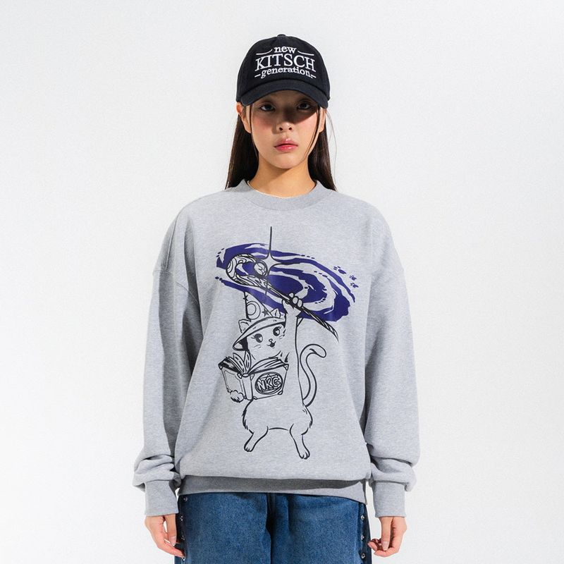 NEWKITSCH(ニューキッチジェネレーション)の「SUMMON CAT SWEATSHIRTS-MELANGE(Tops)」