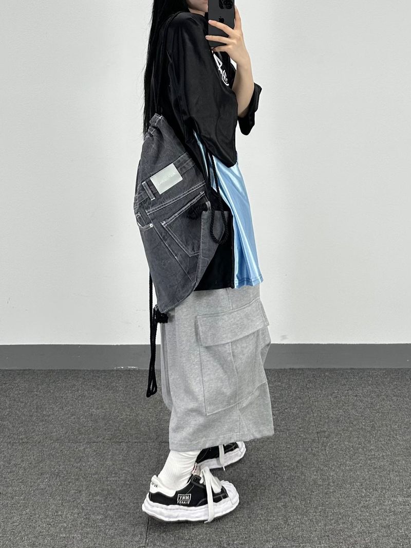denim rope gym sack