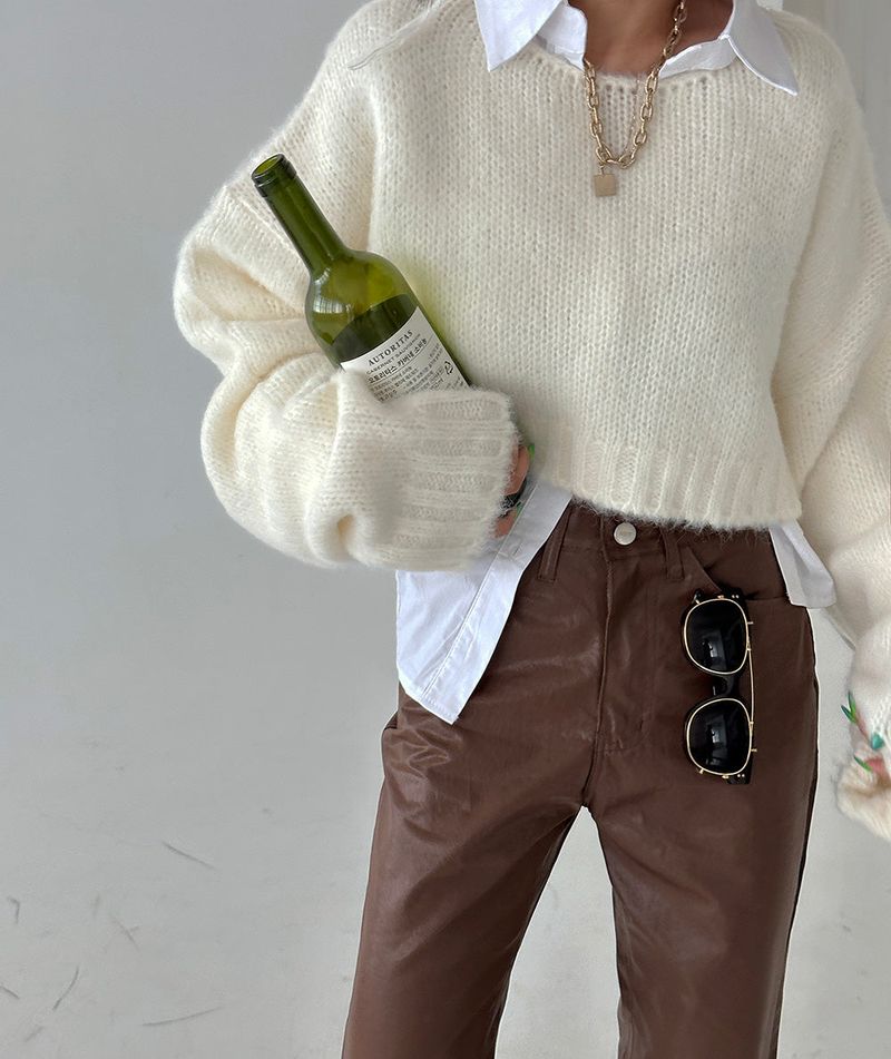 salt wool cropped knitwear