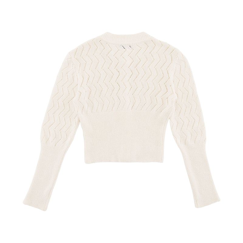 DIAMOND HOURGLASS CARDIGAN - IVORY