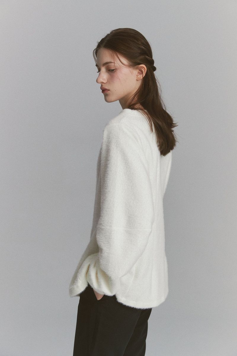 Angora Flare Sweatshirt Ivory
