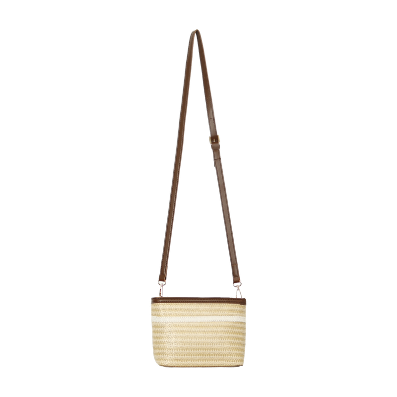 LACE RIBBON RATTAN BAG