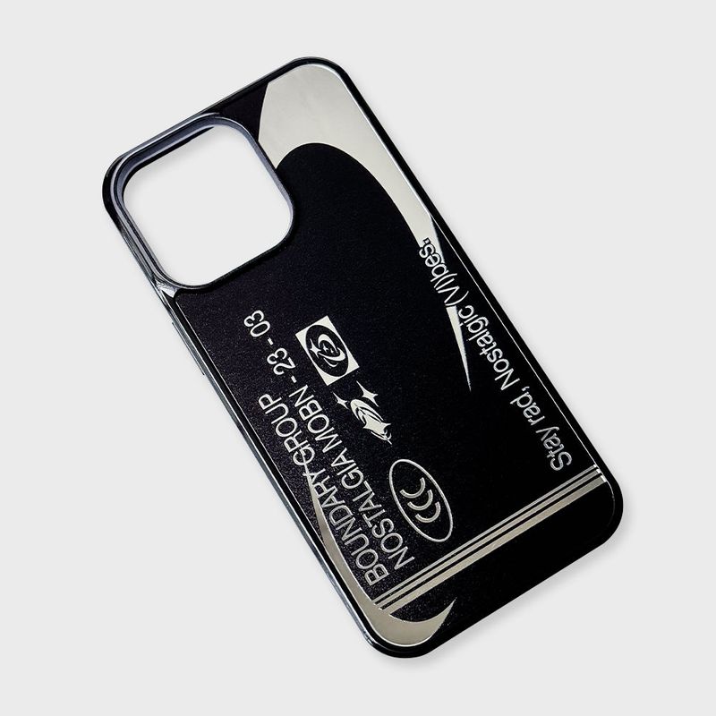 Nostalgic Vibes Bumper Mirror Phone Case (Black)