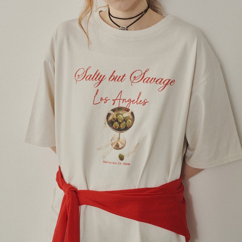 Olive Graphic Oversized T-shirt