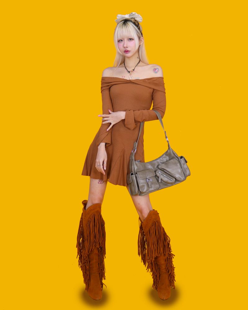 trade leather shoulder bag (2color)