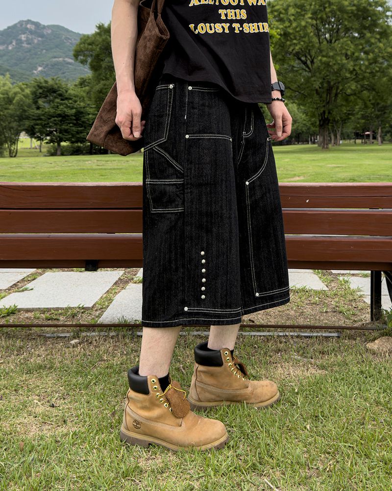 JIIGEUM（ジグム）の「Beto Studded Bermuda Denim Pants（Pants）」