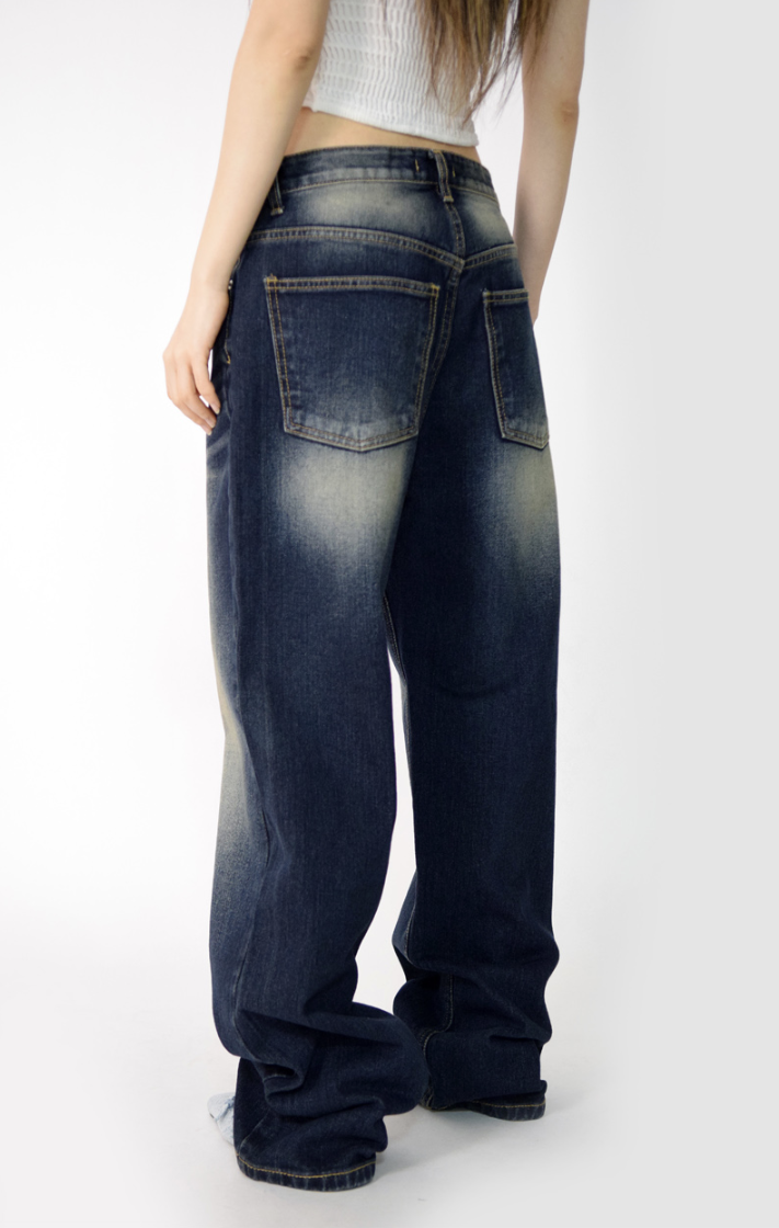 (UNISEX)fall blue denim pants