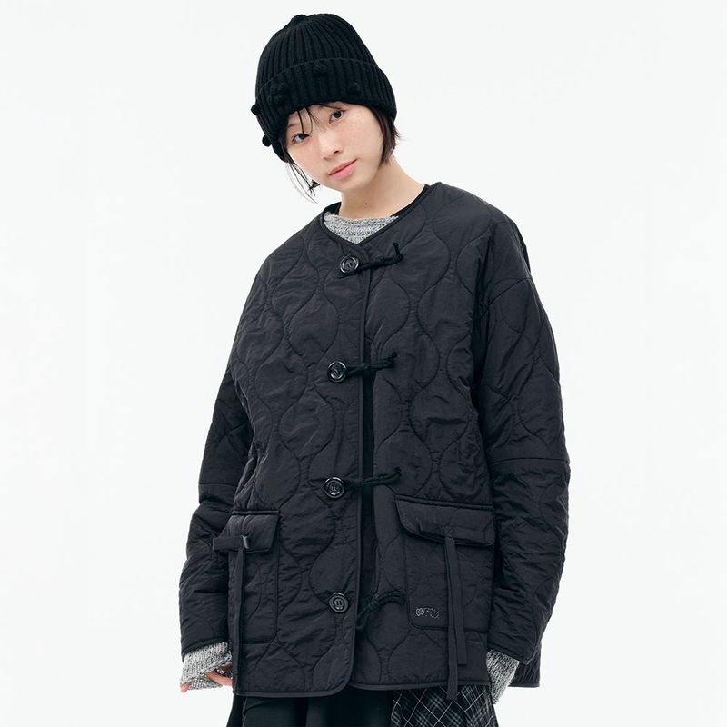 TUOMIO（トゥオミオ）の「RIBBON QUILTED JACKET [BLACK]（Jackets/Outerwear）」