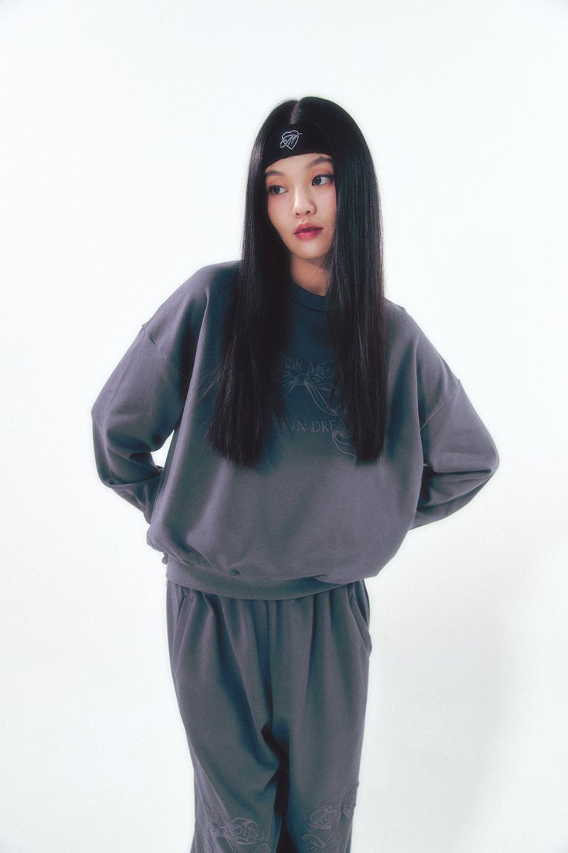 Knee Point Ribbon Jogger Pants Charcoal