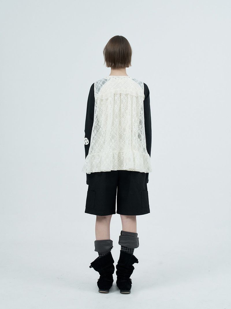 lace ruffle flare shirts