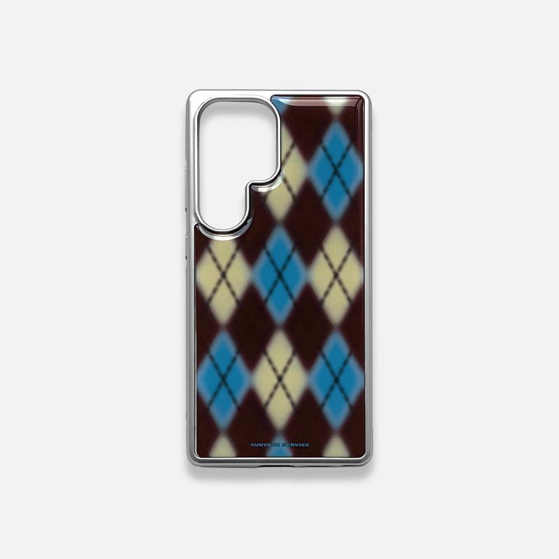 ARGYLE BLUR CASE_BROWN (silver epoxy)