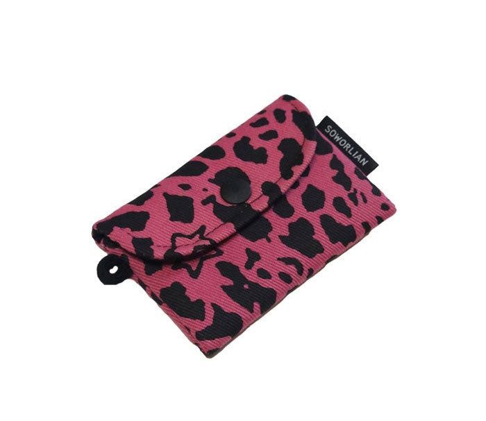 Simple Card wallet _Leopard Pink