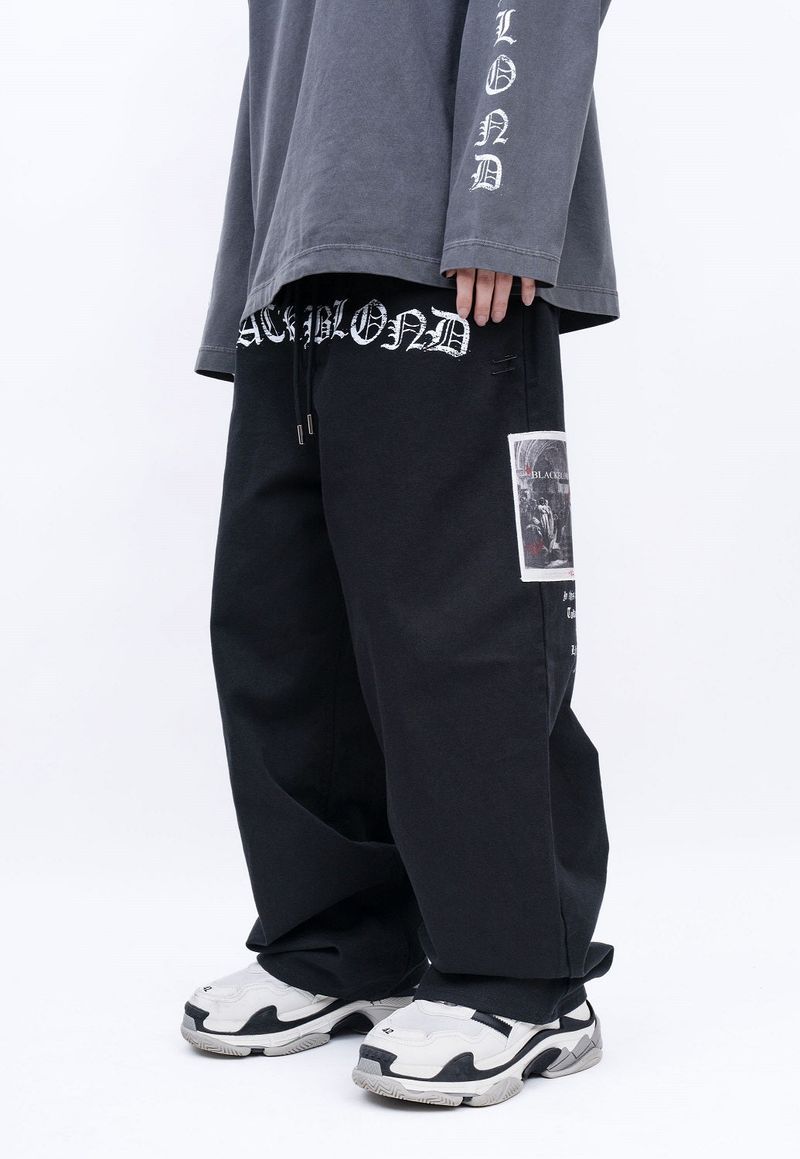 BBD No Sympathy Wide Cotton Pants (Black)